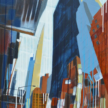 Painting titled "« W57st » 73 x 60 c…" by Claude Manché, Original Artwork, Acrylic Mounted on Wood Stretcher frame