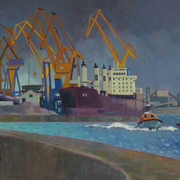 Schilderij getiteld "Acylique, port de c…" door Claude Marchalot, Origineel Kunstwerk, Acryl