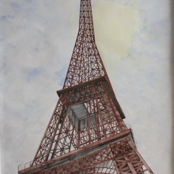 Desenho intitulada "paris (seine / 75)…" por Claude Martine Jeannoel, Obras de arte originais, Marcador