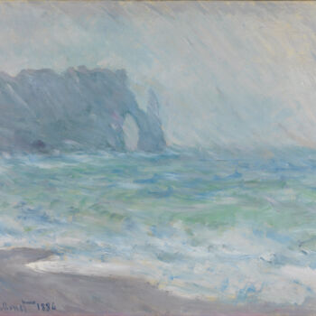绘画 标题为“Étretat sous la plu…” 由Claude Monet, 原创艺术品, 油