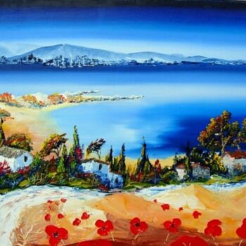 Peinture intitulée "bord de mer" par Claude Mornet, Œuvre d'art originale