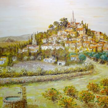 Painting titled "village-de-bonnieu.…" by Claude Mornet, Original Artwork