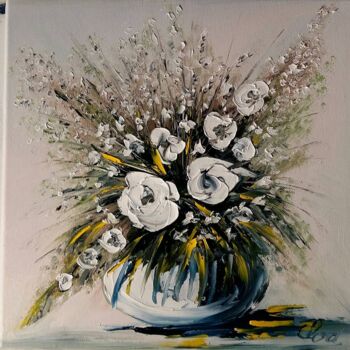 Malerei mit dem Titel "bouquet-cotemporain…" von Claude Mornet, Original-Kunstwerk, Öl