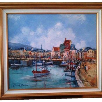 Pintura intitulada "honfleur-10f.jpg" por Claude Mourier, Obras de arte originais, Óleo