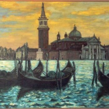 Malerei mit dem Titel "Venise, le soir" von Claude Mura, Original-Kunstwerk
