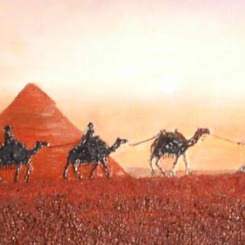Malerei mit dem Titel "La caravane" von Claude Mura, Original-Kunstwerk