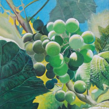 Картина под названием "vert de terre" - Claude Poio, Подлинное произведение искусства, Масло