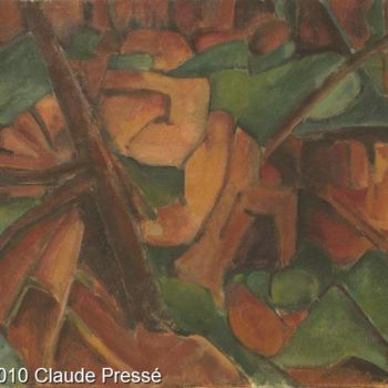 Ζωγραφική με τίτλο "76. Sous-bois" από Claude Pressé, Αυθεντικά έργα τέχνης, Λάδι