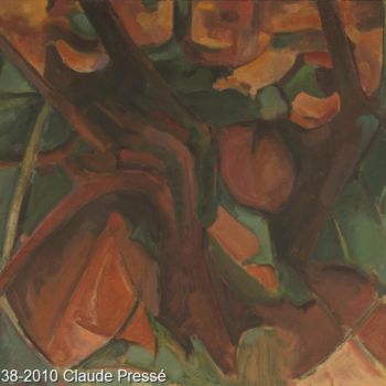 Painting titled "69. Sous-bois" by Claude Pressé, Original Artwork, Oil