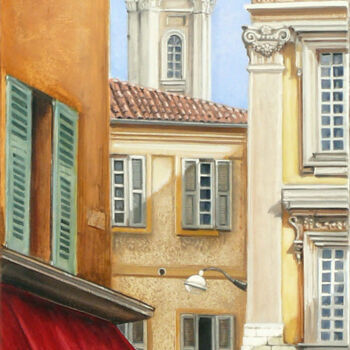 Pittura intitolato "Place Saint-Françoi…" da Claude Ruby, Opera d'arte originale, Olio