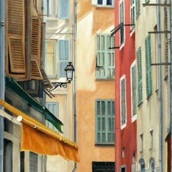 Painting titled "Rue Colonna d'Istria" by Claude Ruby, Original Artwork, Oil