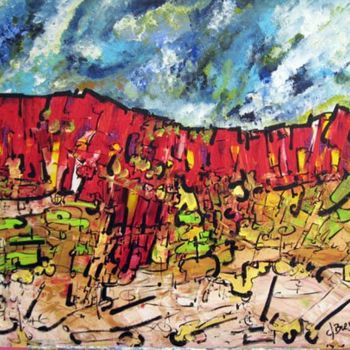 Painting titled "Les gorges rouges" by Claude Bresson, Original Artwork