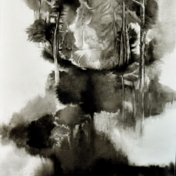 Drawing titled "Paradis Perdu Fusai…" by Claude Como, Original Artwork, Charcoal