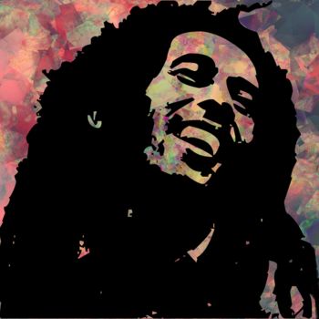 Digitale Kunst mit dem Titel "Bob Marley 1/10 #ar…" von Claude Conte, Original-Kunstwerk, 2D digitale Arbeit