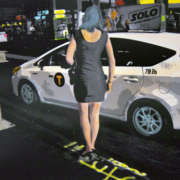 Arte digitale intitolato "Taxi girl.jpg" da Claude Corbier, Opera d'arte originale, Pittura digitale Montato su Cartone