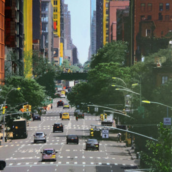 Arts numériques intitulée "Avenue from highlin…" par Claude Corbier, Œuvre d'art originale, Peinture numérique Monté sur Car…