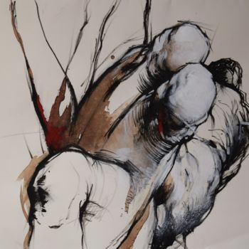 Tekening getiteld "MOUVEMENT 29,5 x 42…" door Claude Duvauchelle, Origineel Kunstwerk, Marker