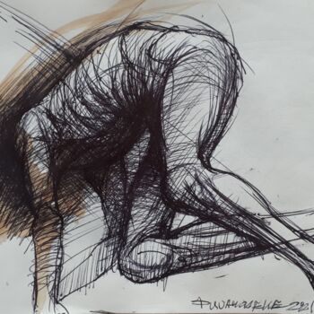 Drawing titled "ETUDE X X X X V" by Claude Duvauchelle, Original Artwork, Ballpoint pen