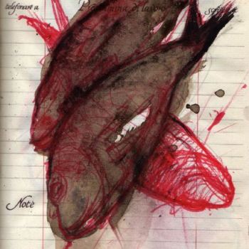 "Diario 310 (poisson…" başlıklı Resim Claude Duvauchelle tarafından, Orijinal sanat, Diğer