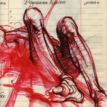 Disegno intitolato "diario 303" da Claude Duvauchelle, Opera d'arte originale, Altro