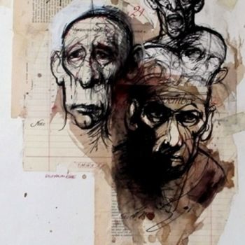 "-Groupe de Portrait…" başlıklı Tablo Claude Duvauchelle tarafından, Orijinal sanat, Petrol
