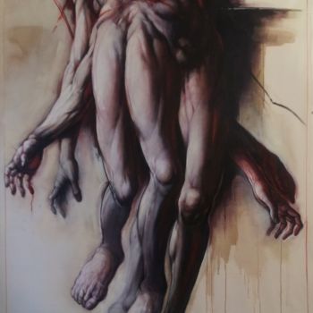 Schilderij getiteld "FIGURATION CHRISTIQ…" door Claude Duvauchelle, Origineel Kunstwerk