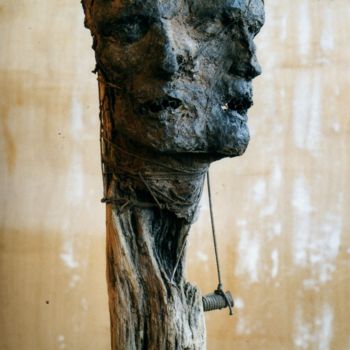Sculptuur getiteld ""VESTIGE"- 117x20x4…" door Claude Duvauchelle, Origineel Kunstwerk, Hout