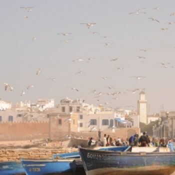 Fotografía titulada "Le port d'Essaouira" por Claude Jeuniaux, Obra de arte original