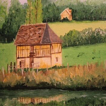 Peinture intitulée "paysage normand" par Claude Lacointe, Œuvre d'art originale, Acrylique