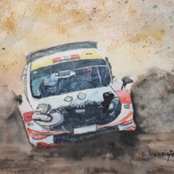 Peinture intitulée "rallye" par Claude Lacointe, Œuvre d'art originale, Aquarelle