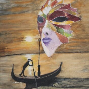 Peinture intitulée "venise" par Claude Lacointe, Œuvre d'art originale, Aquarelle