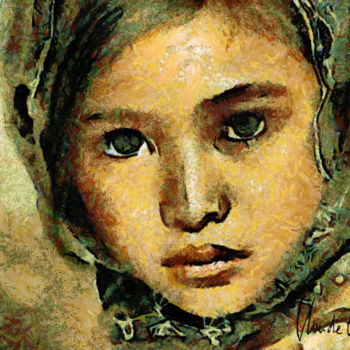 Картина под названием "Petite persane aux…" - Claude Grand, Подлинное произведение искусства