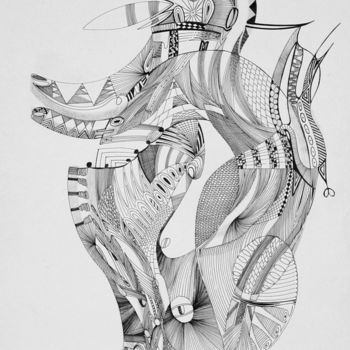 Desenho intitulada "Prontidão" por Claudete Leutz, Obras de arte originais, Tinta