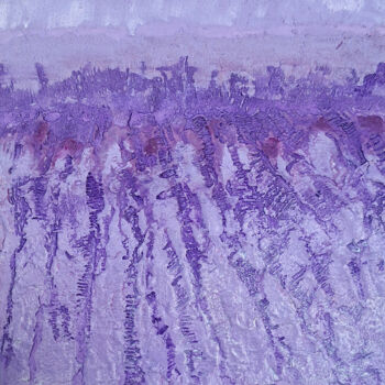 Painting titled "Campi di lavanda" by Amadesi Claudia, Original Artwork, Acrylic Mounted on Wood Stretcher frame