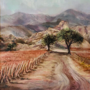 Painting titled "Caminos de los vinos" by Claudia Beatriz Diz, Original Artwork, Oil
