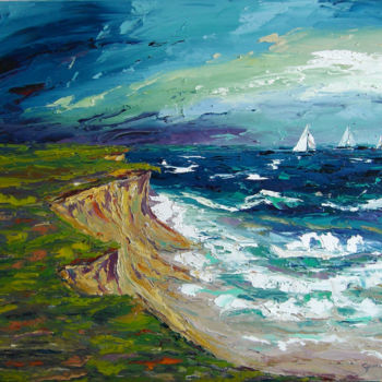 Painting titled ""Thunderclouds at N…" by Claudia Hansen, Original Artwork, Oil