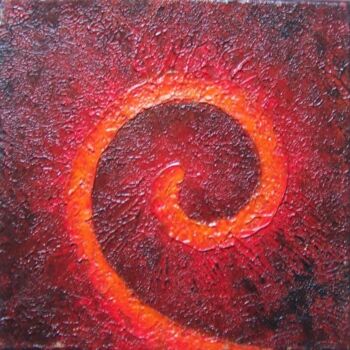 Painting titled "Feuerspirale" by Claudia Kns, Original Artwork, Acrylic