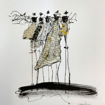 Drawing titled "ohne Titel - Gruppe…" by Claudia König, Original Artwork, Ink