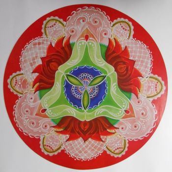 Artesanía titulada "mandala-trindade-pa…" por Claudia Becker, Obra de arte original