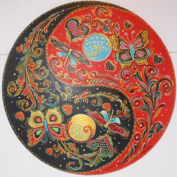 Painting titled "Mandala Equilibrio" by Claudia Becker, Original Artwork, Acrylic