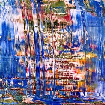 Pittura intitolato "Abstraktes Wasser N…" da Claudia Maria Ulrich, Opera d'arte originale, Olio