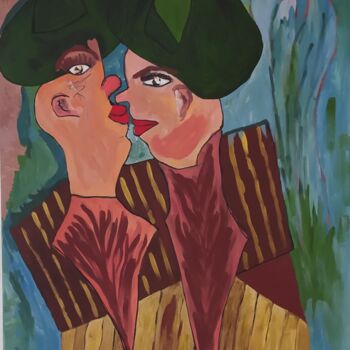 Malerei mit dem Titel "Les amoureux de Str…" von Claudia Moro, Original-Kunstwerk, Acryl