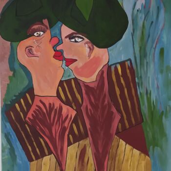 Peinture intitulée "Les amoureux de Str…" par Claudia Moro, Œuvre d'art originale, Acrylique