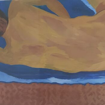 Peinture intitulée "Dans lit" par Claudia Moro, Œuvre d'art originale, Gouache
