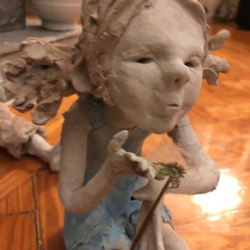 Sculptuur getiteld "Pede um desejo" door Claudia Marques, Origineel Kunstwerk, Klei