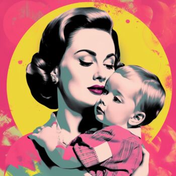 Painting titled "MOTHER'S DAY" by Claudia Sauter (Poptonicart), Original Artwork, Digital Painting