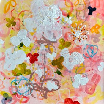 Schilderij getiteld "Fleurs sauvages" door Claudia Dumont, Origineel Kunstwerk, Acryl