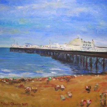 Malerei mit dem Titel "Brighton Pier" von Claudia Lorena Mihali, Original-Kunstwerk, Öl