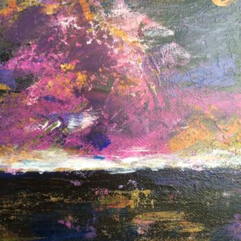 Peinture intitulée "ciel de fin de jour…" par Claudie Drapeau, Œuvre d'art originale, Acrylique