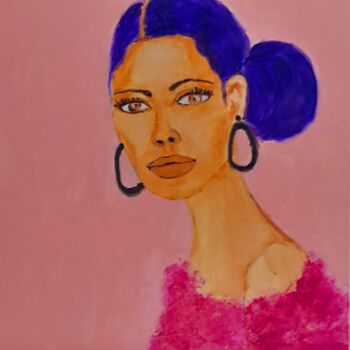Painting titled "MAGNÉTISME" by Claudie Saintot, Original Artwork, Acrylic Mounted on Wood Stretcher frame
